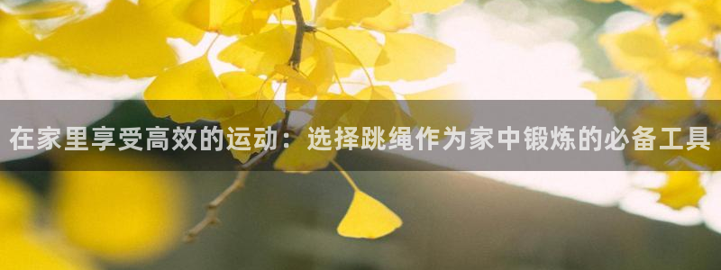 fb体育代理：在家里享受高效的运动：选择跳绳作为家中锻炼的必